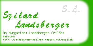 szilard landsberger business card
